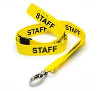 CKB LTD Cordino Giallo per staff Cordino di sicurezza staccabile Tracolla con clip girevole in metallo per porta carte d'identità - Design a sgancio rapido Confezione da 10