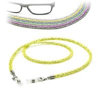 CKB LTD Cordino per occhiali da sole con strass scintillanti, 70 cm, 1 pezzo, Giallo, 70