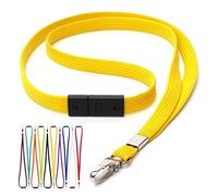 CKB LTD Giallo Cordino porta badge non stampato, laccetto con clip in metallo, multiuso porta badge e carte, cordini a rilascio rapido antisoffocamento Pacco da 100 pezzi unità