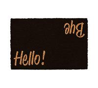 CKB LTD® Hello Bye - Zerbino con base antiscivolo in PVC, fibra di cocco naturale, per interni ed esterni