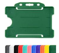 CKB LTD Porta badge in plastica rigida, per formati orizzontale, con lato aperto, Identità ID dimensioni inserto CR80, da 86 mm a 54 mm Pacco da 10 pezzi unità verde