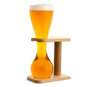 Ckb Ltd® Quarter yard Tall ALE vetro con Smart legno di betulla e supporto - si può riempire questo alto elegante vetro all'orlo - Evitare la birra veloce come la fine - you prodotta in elegante in vetro borosilicato, capacità 400 ml