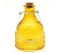 CKB LTD - Trappola per miele, piccola, in vetro colorato, con gancio in metallo, design tradizionale e attraente da appendere, per interni ed esterni, giardino, controllo dei parassiti (giallo)