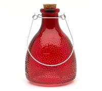 CKB LTD - Trappola per miele, piccola, in vetro colorato, con gancio in metallo, design tradizionale e attraente, da appendere, per interni ed esterni, giardino, controllo dei parassiti (rosso)