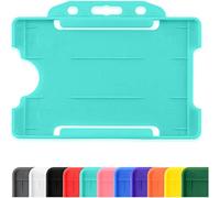 CKB LTD Turchese Porta badge in plastica rigida, per formati orizzontale, con lato aperto, Identità ID dimensioni inserto CR80, da 86 mm a 54 mm Pacco da 10 pezzi unità
