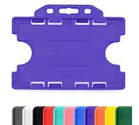 CKB LTD Viola due lati rigidi a doppia faccia in plastica per carta d'identità con apertura frontale orizzontale doppia identità contiene due carte di credito da 86x54 mm cr80 Confezione da 10