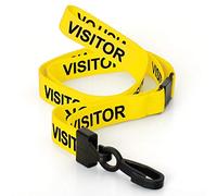 CKB LTD Visitor LANYARDS Cordino di sicurezza staccabile Tracolla con clip girevole in plastica per porta carte d'identità - Design a sgancio rapido (confezione da 20, Giallo)