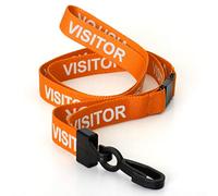 CKB LTD Visitor LANYARDS Cordino di sicurezza staccabile Tracolla con clip girevole in plastica per porta carte d'identità - Design a sgancio rapido (confezione da 20, arancione)