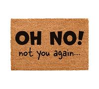 CKB LTD® Zerbino con scritta in inglese "Not You Again" e "Not you again", zerbino unico per porta anteriore/posteriore, realizzato con un retro in PVC antiscivolo, fibra di cocco naturale, per