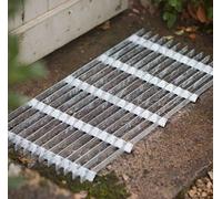 CKB LTD® Zerbino in acciaio zincato con griglia in metallo, per esterni, giardino, ingresso, porta d'ingresso, resistente, raschietto per bagagliaio, grande
