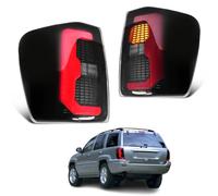 CKCD LED Fanali posteriori compatibili con Jeep Grand Cherokee 1999-2004 | Con indicatori di direzione sequenziali, luci diurne animate all'avvio, fumé