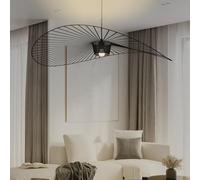 CKENSU Lampadario Vertigo per illuminazione a LED E27 Max 40 W, sospeso Vertigo Design,Design di cappello in tessuto di fibra di semplice e creativo + arte di ferro, per soggiorno, caffè (nero, 120