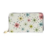 CKGODGF Atomic Stars - Portafoglio lungo in pelle alla moda con stampa retrò, per uomini e donne, con cerniera, adatto per i viaggi