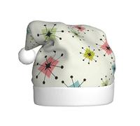 CKGODGF Atomic Stars Retro Pattern Print Fashion and Unique Christmas Hat,Retro Santa Hat,Classic Plush New Year Party Hat