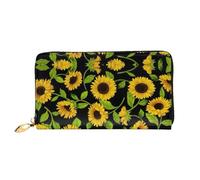 CKGODGF Bellissimo portafoglio lungo in pelle con stampa girasole alla moda per uomini e donne con cerniera, adatto per i viaggi