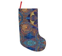 CKGODGF Calza natalizia con stampa mandala cielo stellato, 45,7 cm, grande calza da appendere al camino, decorazione per le vacanze, 1 pezzo