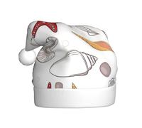 CKGODGF Cappello di Natale alla moda e unico con stampa di stelle marine,Cappello di Babbo Natale retrò,Cappello classico della festa di Capodanno della peluche