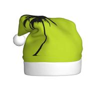 CKGODGF Cappello di Natale alla moda e unico con stampa palma,Cappello di Babbo Natale retrò,Cappello classico della festa di Capodanno della peluche