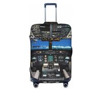 CKGODGF Copertura elastica dei bagagli della stampa della cabina di pilotaggio dell'aeroplano, copertura dei bagagli personalizzata con cerniera., bianco, L