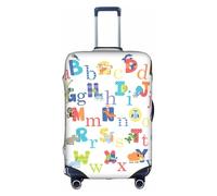 CKGODGF Copertura elastica dei bagagli della stampa dell'alfabeto animale, copertura del bagaglio personalizzata con cerniera., bianco, L
