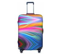 CKGODGF Copertura elastica per bagagli con stampa arcobaleno oceano,copertura per bagagli personalizzata con cerniera., bianco, L
