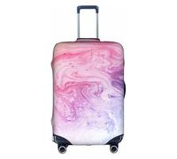 CKGODGF Copertura elastica per bagagli con stampa colorata in marmo rosa pastello blu viola, copertura per bagagli personalizzata con cerniera., bianco, L