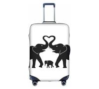 CKGODGF Copertura elastica per bagagli con stampa di elefanti vecchi e giovani, copertura per bagagli personalizzata con cerniera., bianco, M