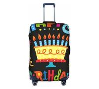 CKGODGF Copertura elastica per bagagli con stampa di torta grande di buon compleanno, copertura per bagagli personalizzata con cerniera., bianco, L