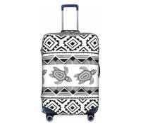 CKGODGF Copertura elastica per bagagli con stampa etnica a righe tartaruga, copertura per bagagli personalizzata con cerniera., bianco, XL