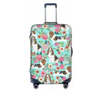 CKGODGF Copertura elastica per bagagli con stampa floreale Sweet Basset Hound, copertura per bagagli personalizzata con cerniera., bianco, XL
