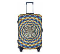 CKGODGF Copertura elastica per bagagli con stampa GIF illusione ottica a spirale, copertura per bagagli personalizzata con cerniera., bianco, M