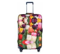 CKGODGF Copertura elastica per bagagli con stampa tulipani, copertura per bagagli personalizzata con cerniera., bianco, L