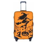 CKGODGF Copertura elastica per bagagli con stampa volante strega di Halloween, copertura per bagagli personalizzata con cerniera., bianco, S