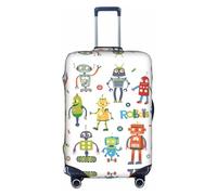 CKGODGF Cute Cartoon Robot Stampa Elastico Dei Bagagli,Personalizzato Copertura Dei Bagagli con Cerniera., bianco, S
