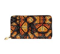 CKGODGF Heaps of Orange Monarch Butterflies - Portafoglio lungo in pelle alla moda per uomini e donne con cerniera, adatto per i viaggi