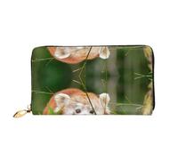 CKGODGF Little Red Panda Print - Portafoglio lungo in pelle alla moda per uomini e donne con cerniera, adatto per i viaggi