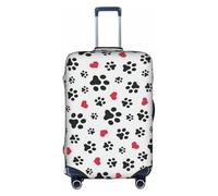 CKGODGF Love Cat Paw Heart Puppy Foot Print Elastic Luggage Cover,copertura per bagagli personalizzata con cerniera., bianco, M