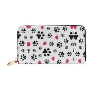 CKGODGF Love Cat Paw Heart Puppy Foot Print Fashion Portafoglio lungo in pelle per uomini e donne con cerniera, adatto per i viaggi