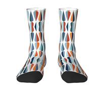 CKGODGF Mid Century - Calzini a metà, stile retrò, con stampa a forma di goccia, stile casual, 1 paio, 2 Nero-2, Taglia unica