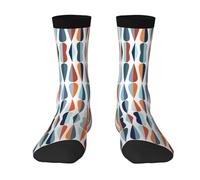 CKGODGF Mid Century - Calzini a metà, stile retrò, con stampa a forma di goccia, stile casual, 1 paio, 2 Nero-1, Taglia unica
