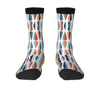 CKGODGF Mid Century - Calzini a metà, stile retrò, con stampa a forma di goccia, stile casual, 1 paio, 3 nero, Taglia unica