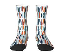 CKGODGF Mid Century - Calzini a metà, stile retrò, con stampa a forma di goccia, stile casual, 1 paio, bianco, Taglia unica