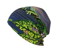 CKGODGF Molte rane cantano sui rami, cappelli invernali in maglia con stampa di farfalle sul lago, morbidi cappelli da sci, cappelli a teschio, cappelli a maglia a slitta, cappelli senza teschio