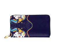 CKGODGF Portafoglio lungo in pelle alla moda con stampa arcobaleno brillante per uomini e donne con cerniera, adatto per i viaggi