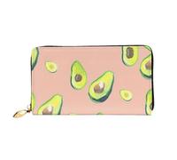 CKGODGF Portafoglio lungo in pelle alla moda con stampa di immagini di avocado per uomini e donne con cerniera, adatto per i viaggi