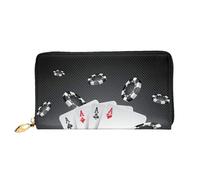 CKGODGF Portafoglio lungo in pelle alla moda con stampa torneo di poker per uomini e donne con cerniera, adatto per i viaggi
