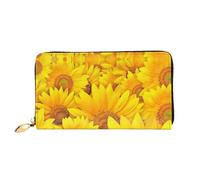 CKGODGF Portafoglio lungo in pelle con stampa di molti girasoli alla moda per uomini e donne con cerniera, adatto per i viaggi