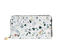 CKGODGF Terrazzo Marble Pastel Print - Portafoglio lungo in pelle alla moda per uomini e donne con cerniera, adatto per i viaggi