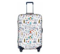 CKGODGF The Nature Wildlands Activities Pattern Print Elastic Luggage Cover,copertura per bagagli personalizzata con cerniera., bianco, S
