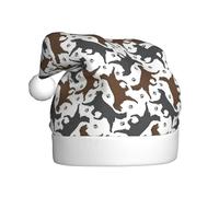 CKGODGF Trotting Flat Coated Retrievers Paw Print Cappello di Natale alla moda e unico, cappello di Babbo Natale retrò, classico cappello di peluche per festa di Capodanno